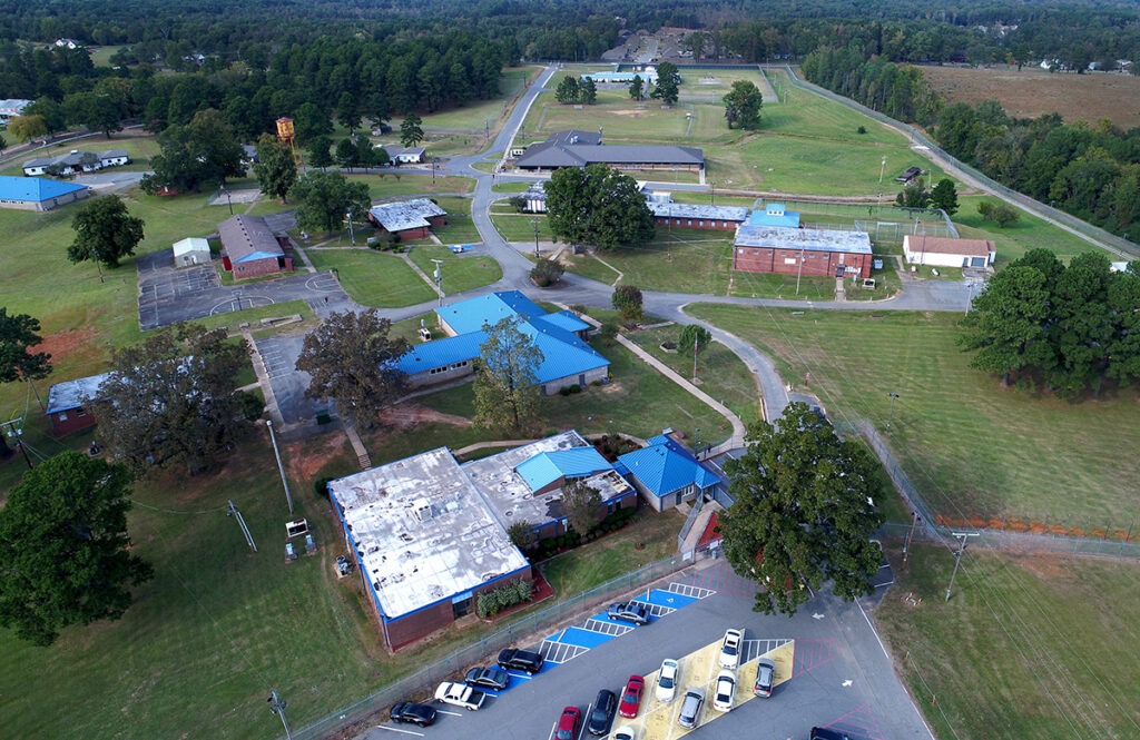 Aerial view of facility