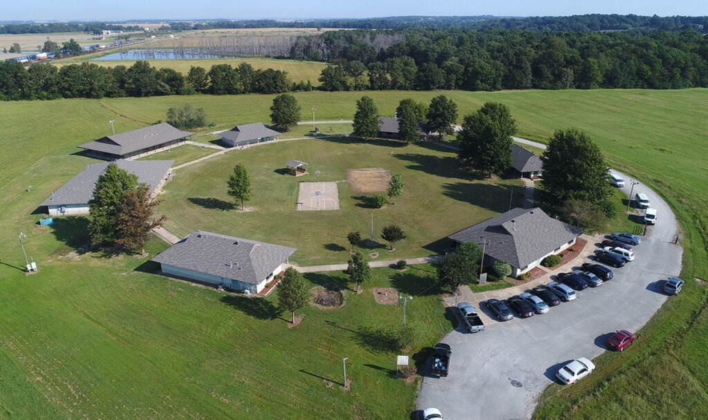 Aerial view of facility
